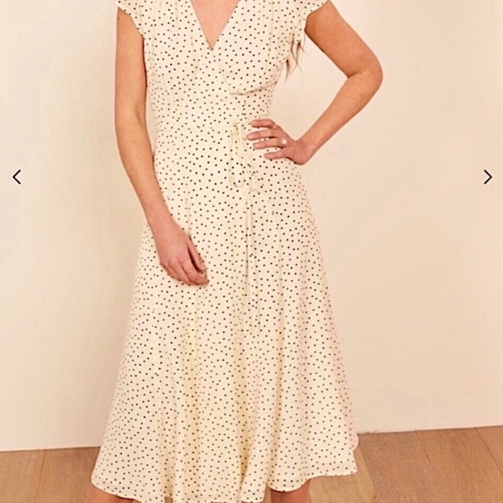 Reformation Carina dress in polka dot print